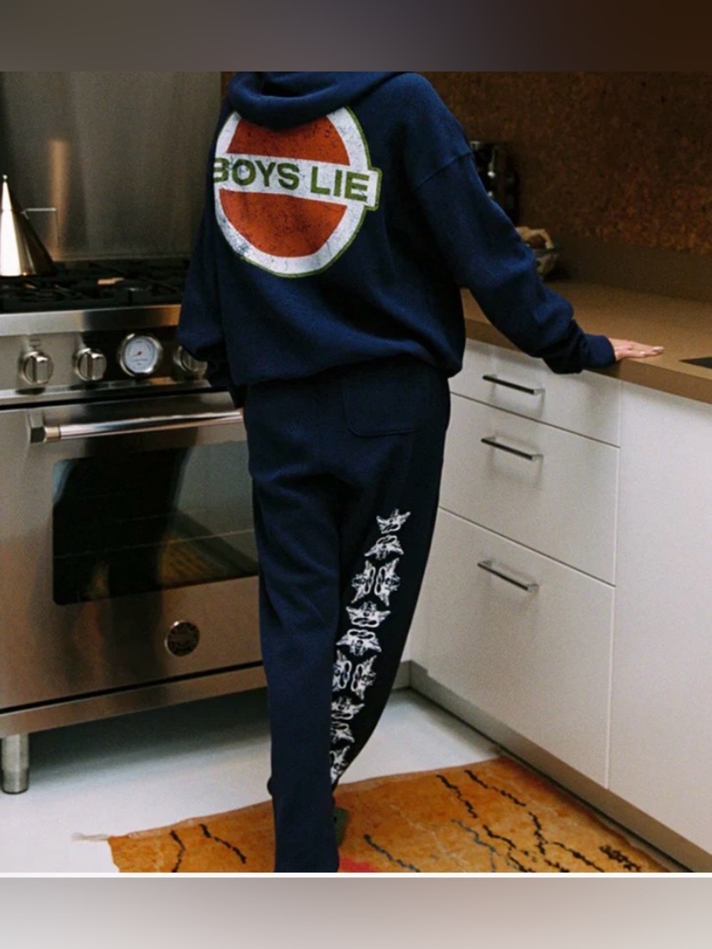 BOYS LIE PAMELA V3 MAC SLIM PANTS XS navy blue white cherubs‎ NEW angel jogger